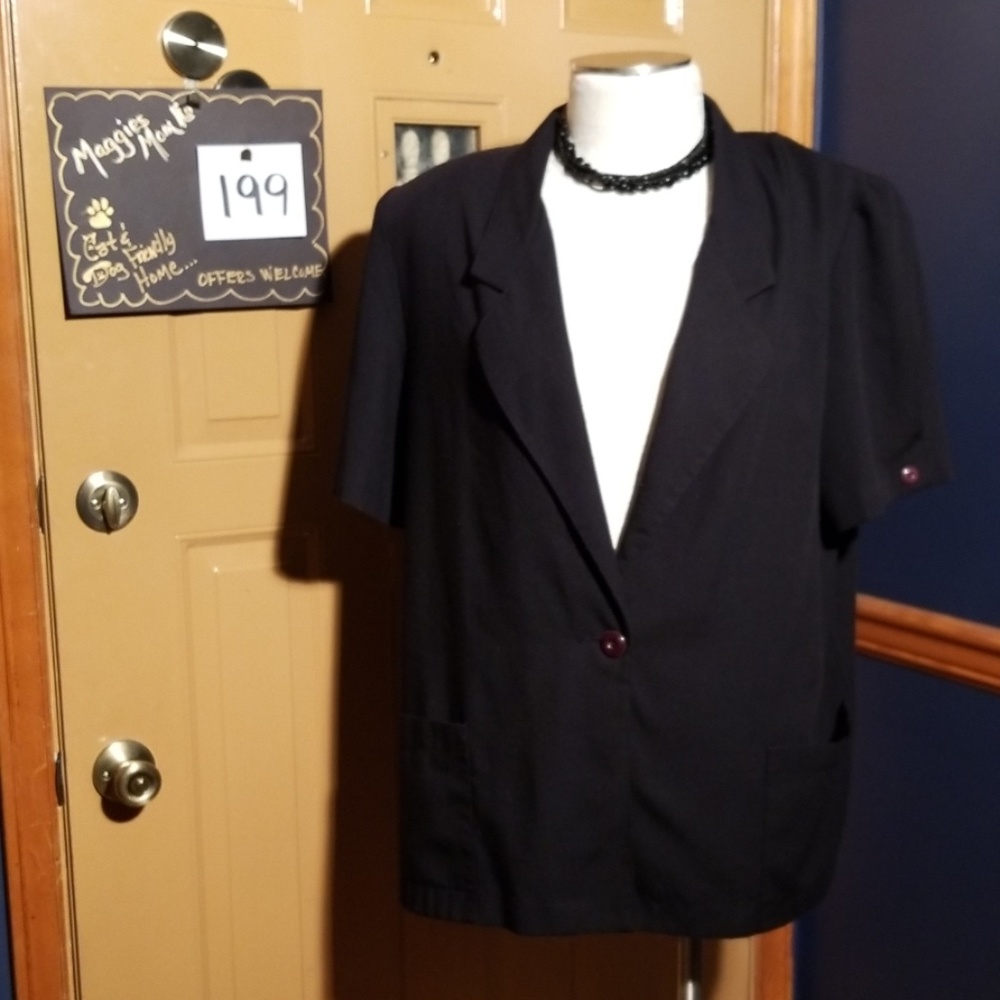 🐣Black Linen Look Dress Jacket